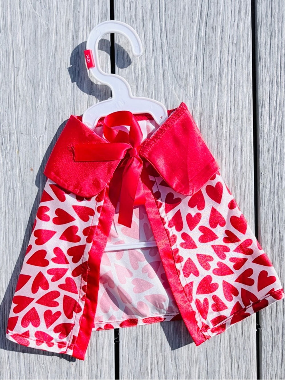 Petsmart Whisker City Kitty Cat Cape Pink & Red Heart Print Clothes Costume